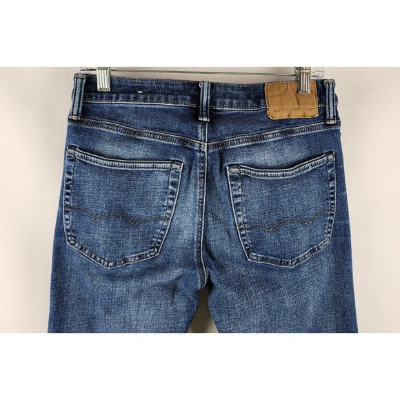 American Eagle Jeans Mens 29x32 Blue Airflex + Relaxed Straight Denim - Picture 11 of 12